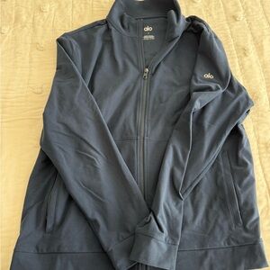ALO Yoga Men's Zip Up Sweater - Navy Blue